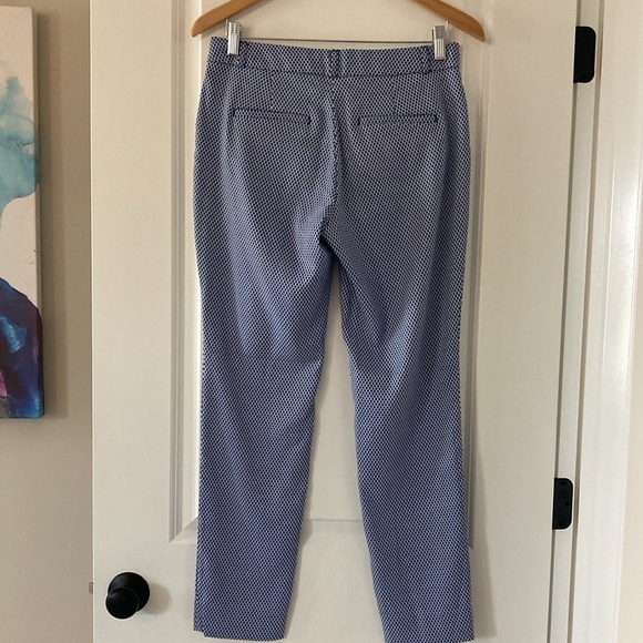 Banana Republic Factory 4 ankle pants Sloan curvy fit blue white - Picture 8 of 14